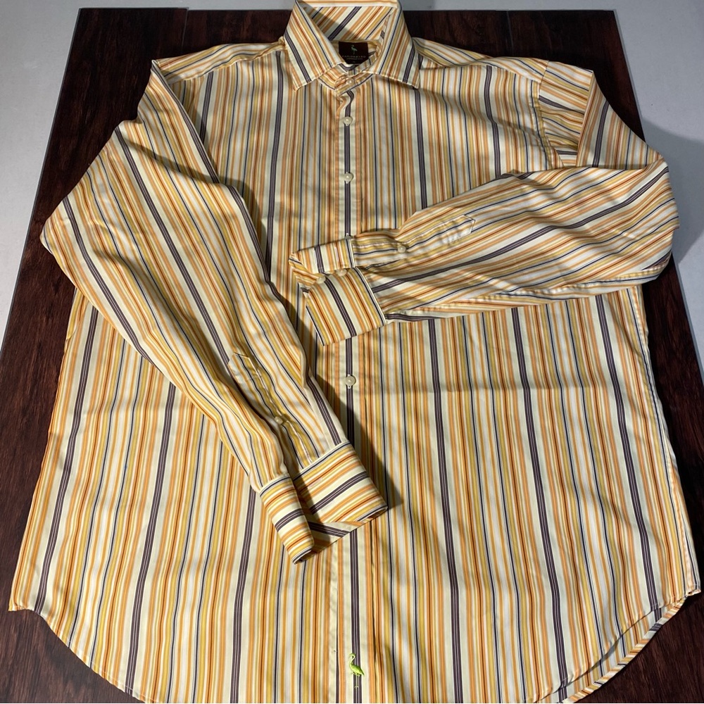 Tailorbyrd Men’s Multicolor Stripe Long Sleeve Button up XL